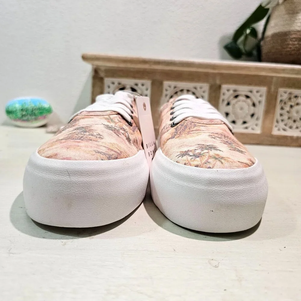 Billabong Women Sz 10 Platform Tropical Palm Rio Lace Up Cushioned Sneaker Shoes - Picture 5 of 13